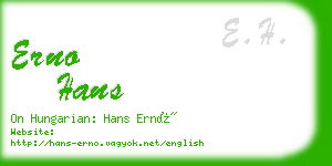 erno hans business card